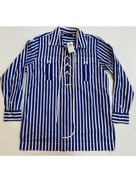 Lauren Ralph Lauren Tops - Lauren Ralph Lauren Women's Long Sleeve Blue White Stripe Shirt Size PL NWT